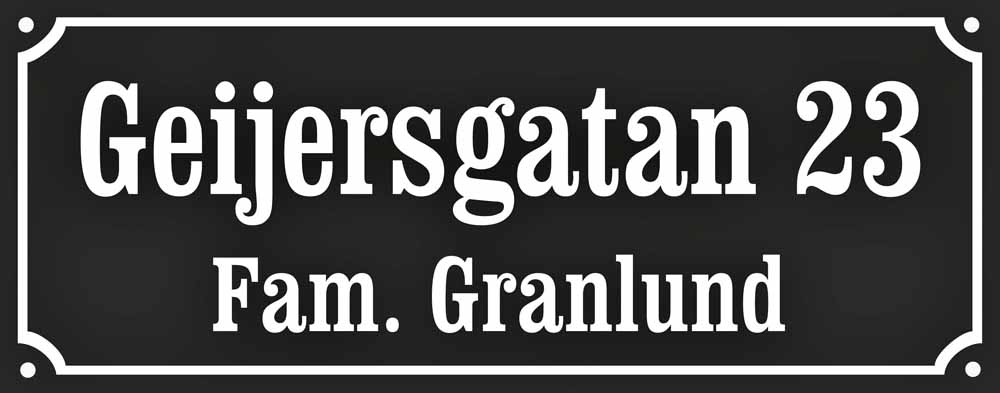 Emaljerade husskyltar