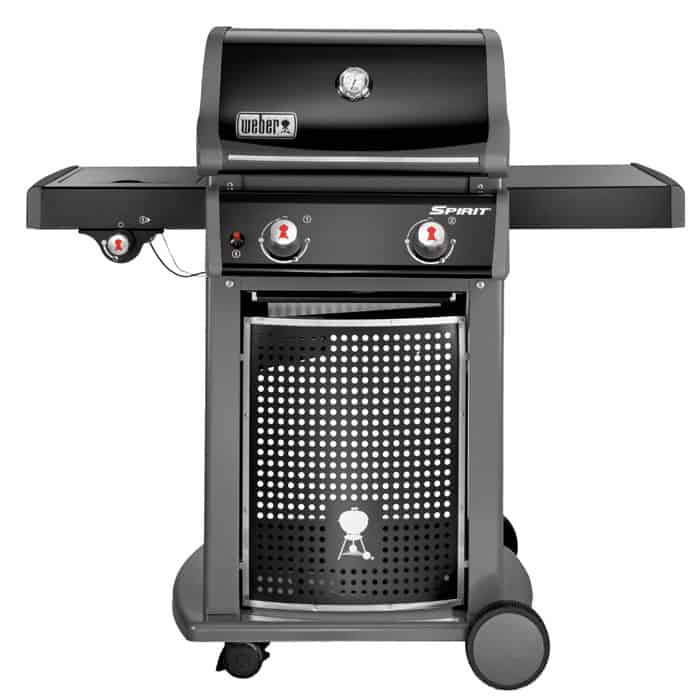 Gasolgrill med porslinsemaljerat lock